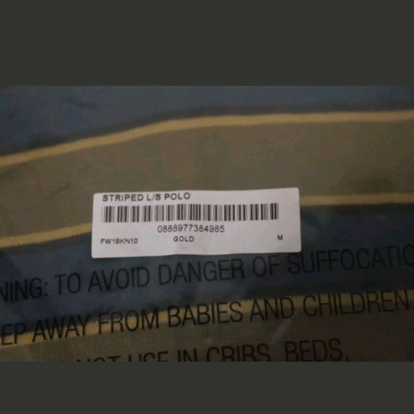 SUPREME Men's Striped Long Sleeve Polo Size M - Picture 6 of 6